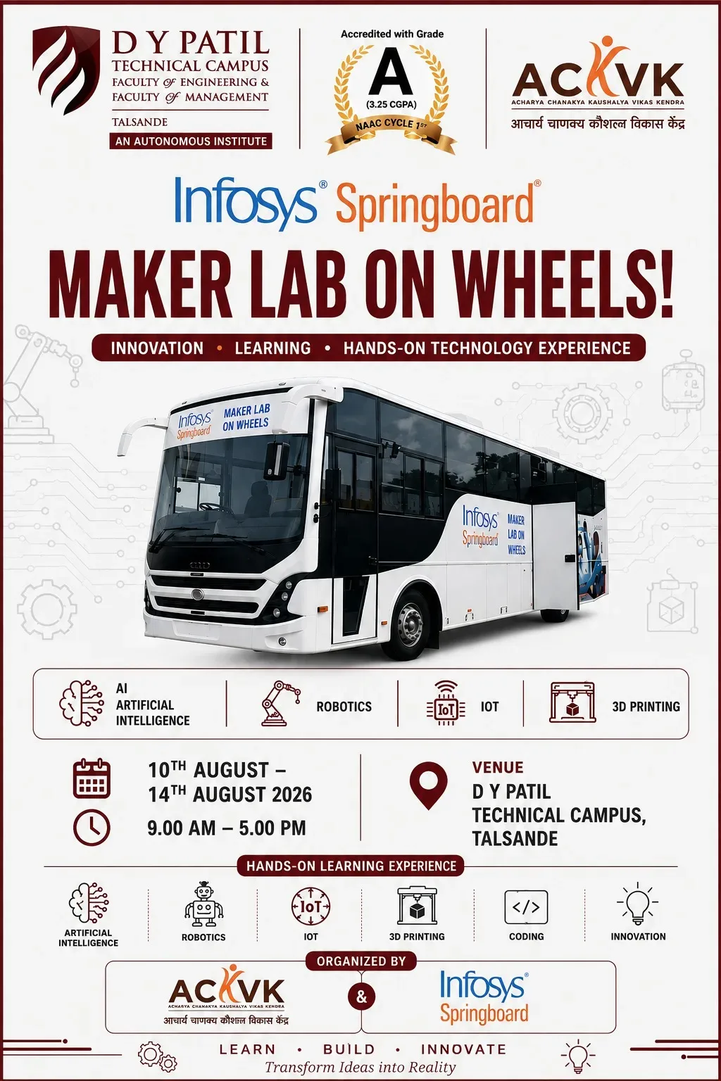Maker Lab on Wheels at D Y Patil Technical Campus!